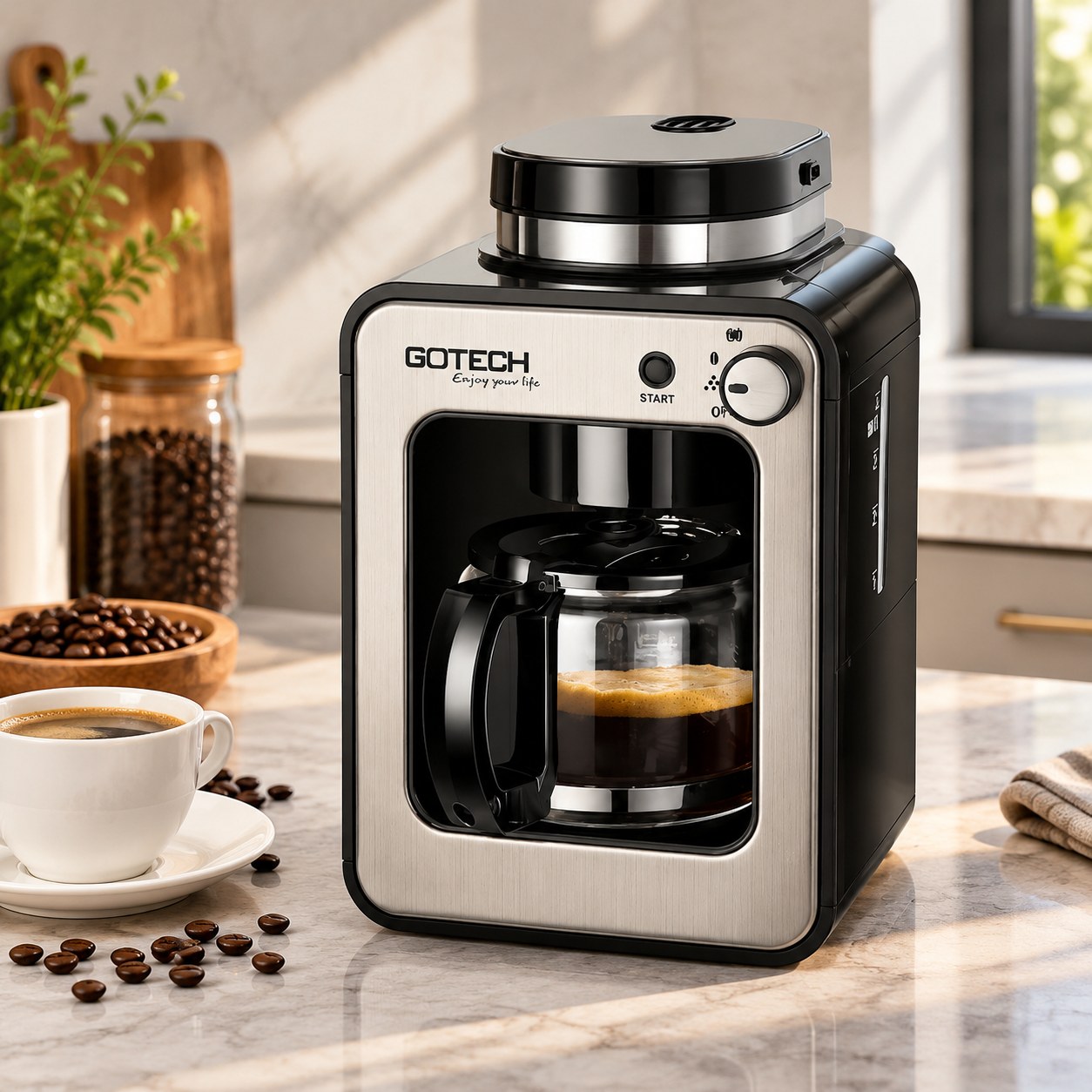 Semi-automatic Gotech small household coffee machine, without milk frothing — Home appliances