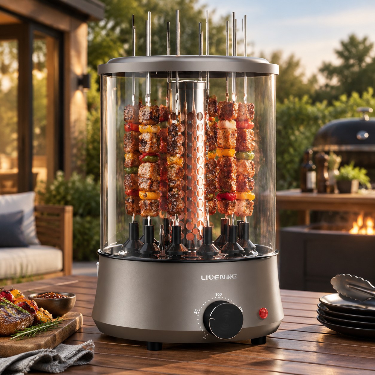 Liven Meat Aging Cabinet BBQ Device with Rotating Skewers — Home appliances