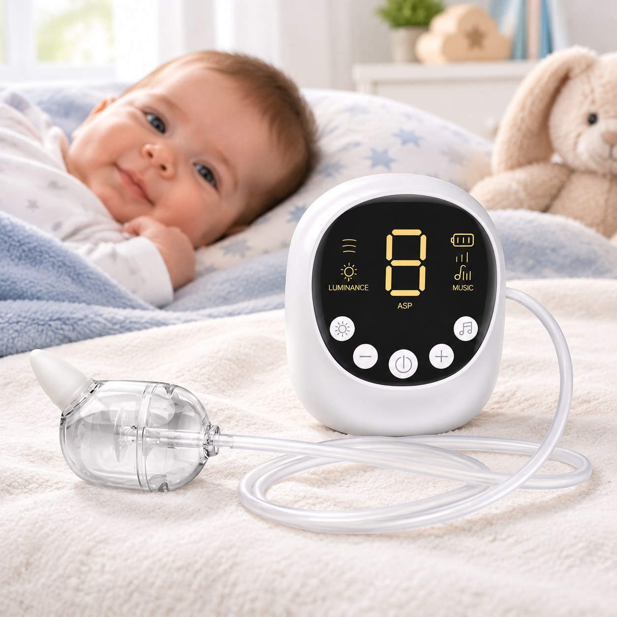 Dark Red Brand Musical Baby Nasal Aspirator — Kids and baby