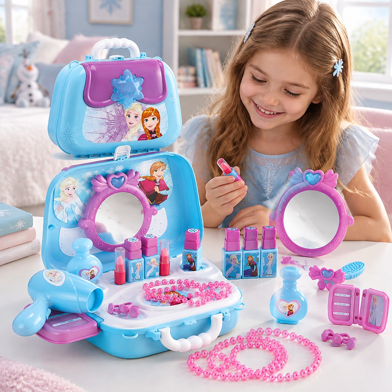 Toy Beauty Salon in a Suitcase Frozen
