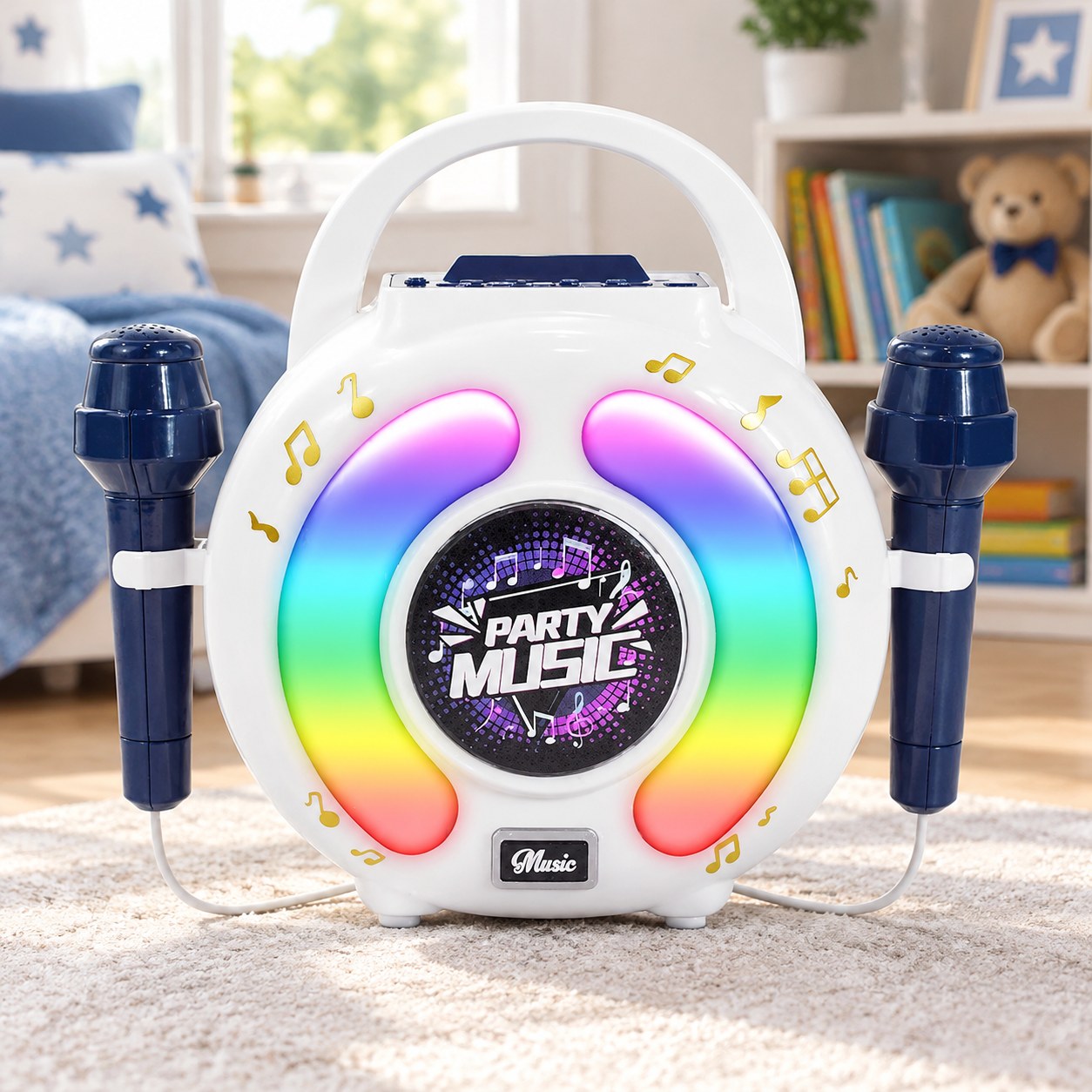 Harmony Hill's Karaoke Bluetooth Speaker Children's Karaoke System with Two Microphones Multicolor — Computers