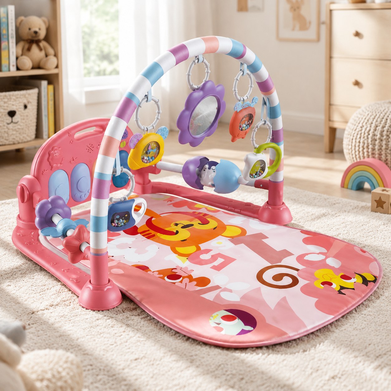 Harmony Hill's Developmental Mat for Babies with Toys