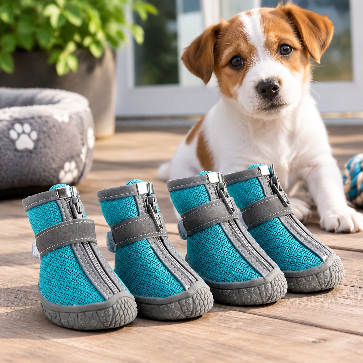Nenurodyta Puppy Shoes M, 4 pcs. — Pet supplies