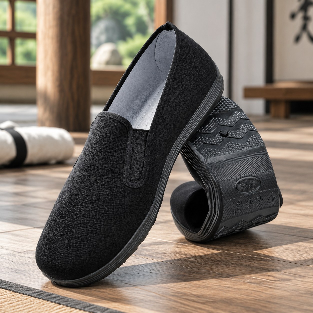 Nenurodyta Traditional Kung Fu Tai Chi Shoes Deal, Black, Size 43 — Sport and outdoors