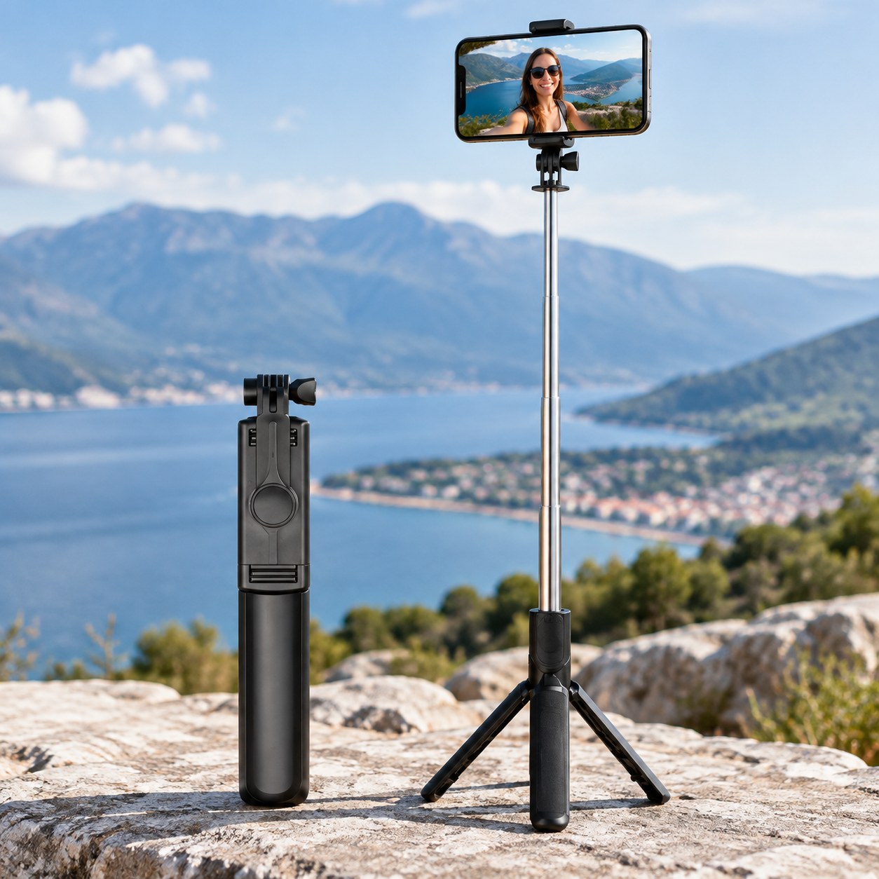 Nenurodyta Phone Holder Retractable Selfie Stick Deal 360°
