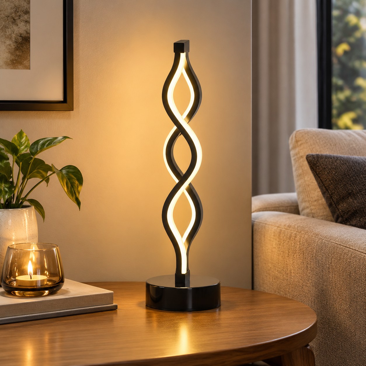Nenurodyta LED Spiral Table Lamp — Furniture and interior