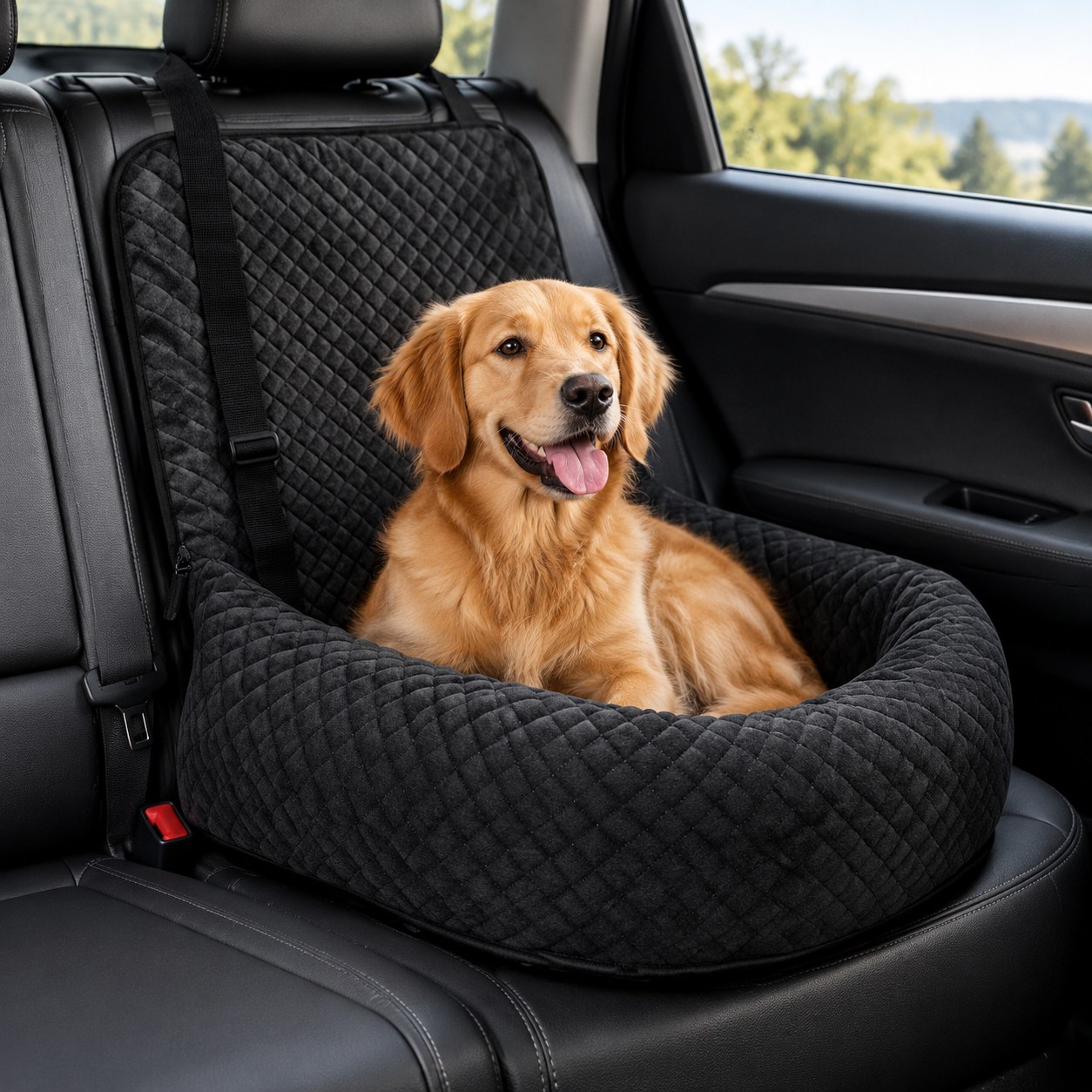 Dark Red Brand Dog Car Seat — Pet supplies