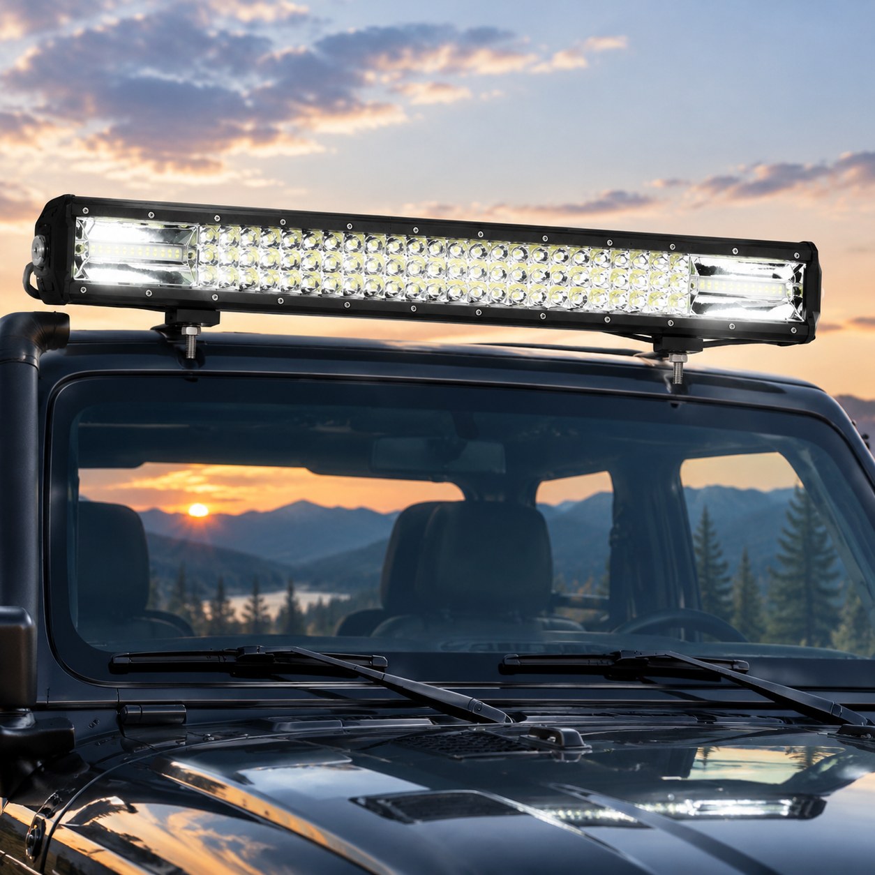 324W Car Truck Boat Modified 108 LED Work Light Bar Headlight — Car and motorbike
