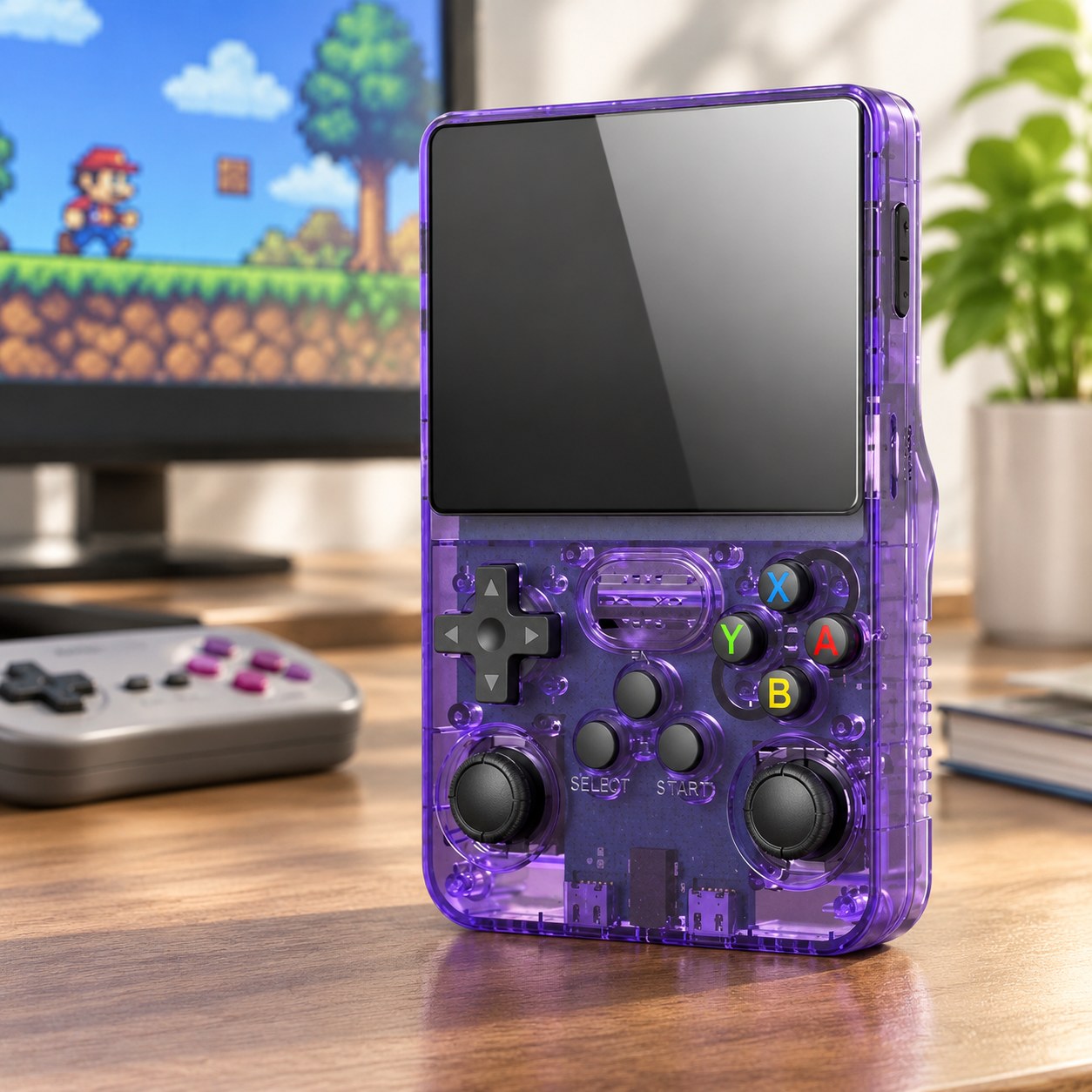 Data Frog R36S Retro Gaming Console Linux System 3.5 Inch IPS Screen R35S Plus Portable Pocket Video Player, PURPLE — Computers