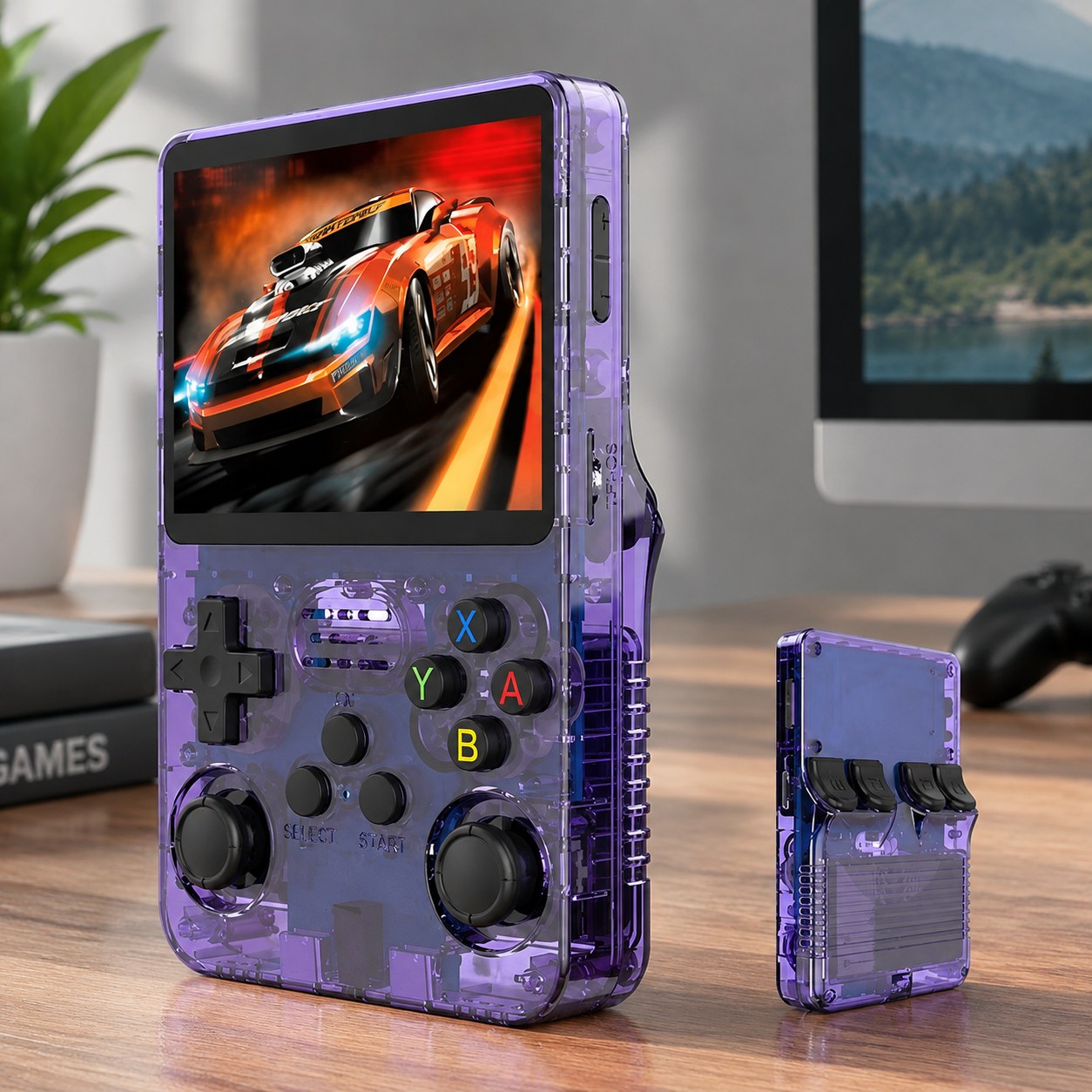 BOYHOM R36S retro handheld video game console Linux system 3.5 inch IPS screen R35s Plus portable pocket video player 64 GB 128 GB, Black 128GB — Computers