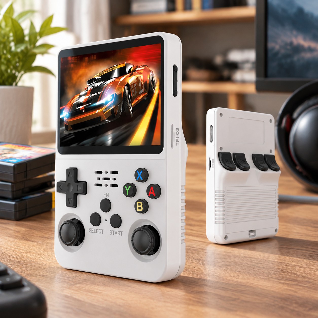 R36S Retro Handheld Game Console Open Source Linux System 3.5 Inch IPS Screen Video Game Player Pocket Gamepads 10 000+ games, White without card — Computers
