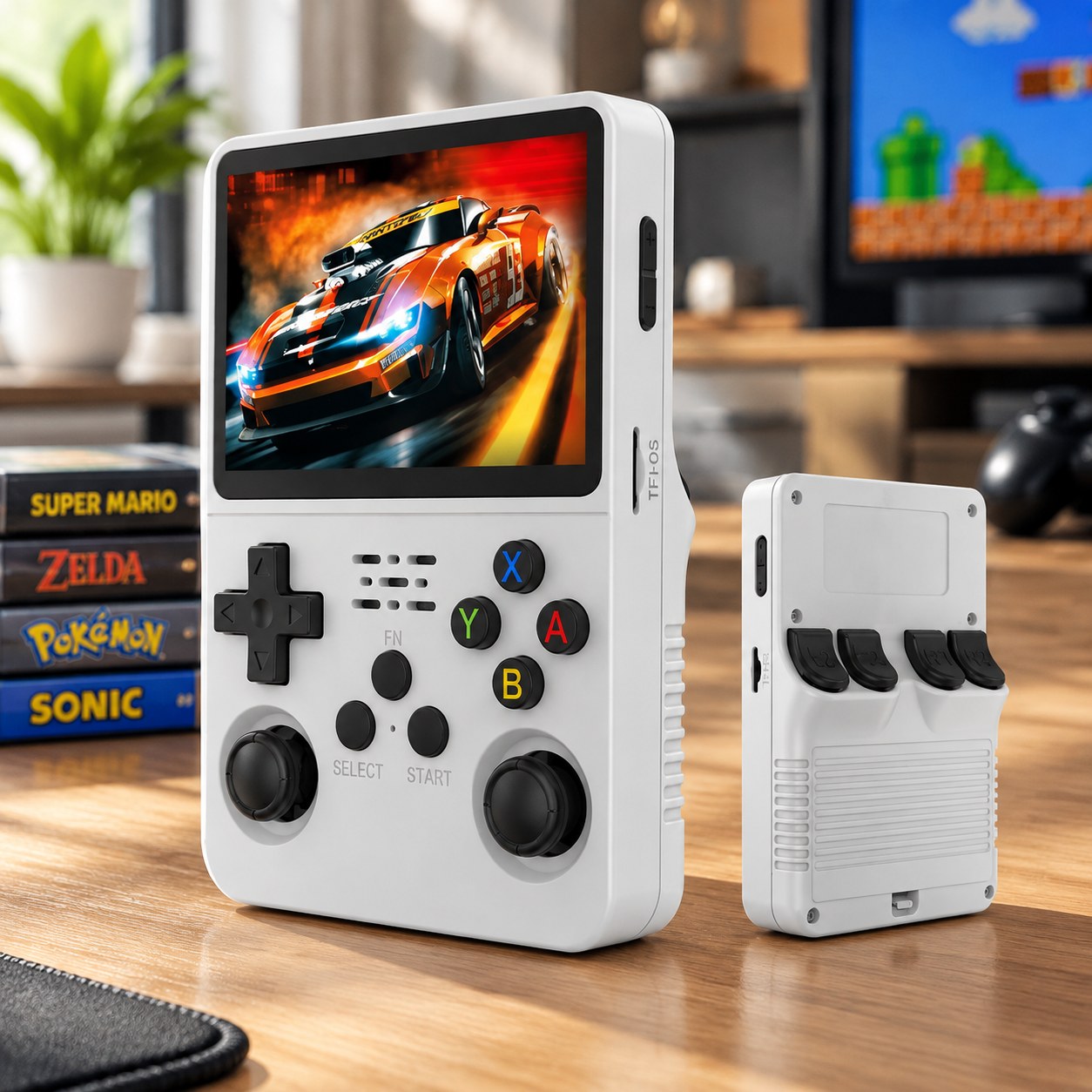 Nenurodyta R36S Retro Gaming Console Linux System 3.5 Inch IPS Screen Portable Pocket Video Player R35S 64 GB Games 10 000+ Games White 64G — Computers