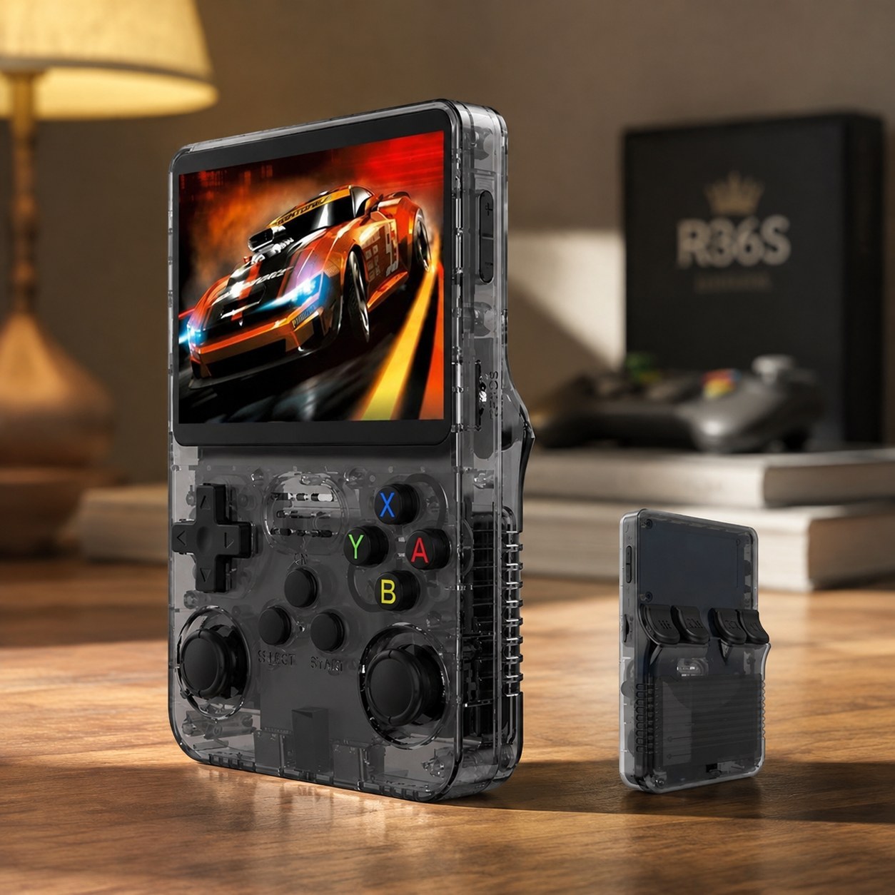 Nenurodyta R36S Gaming Console Portable Retro Video Game Console 3.5 Inch IPS Screen Player Pocket Video Player for Kids 64GB 10000+ Games Linux System, Gray 64G — Computers