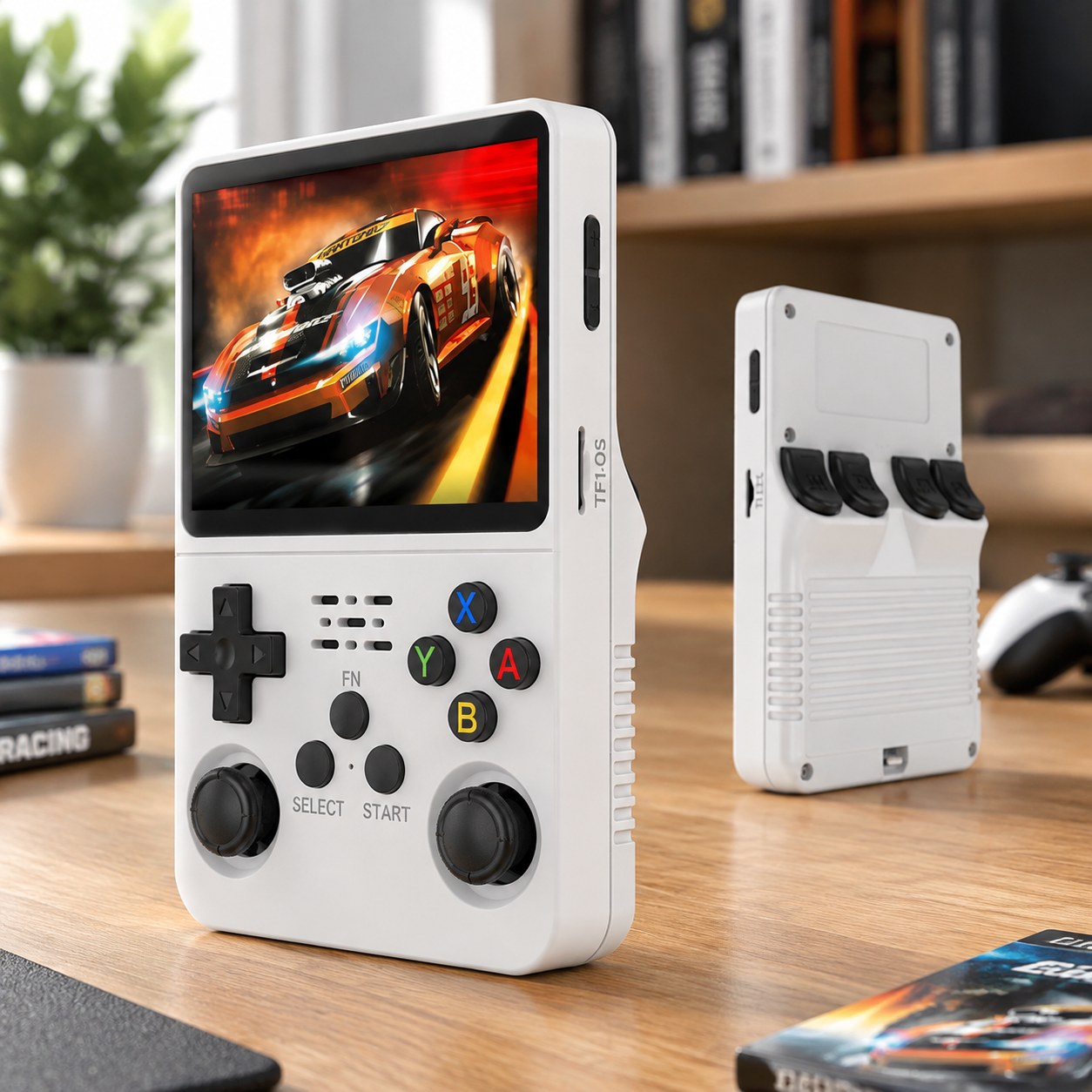 R36S Gaming Console delninis žaidimų grotuvas 64 GB Games 3.5 Inch IPS Screen Mini Game Console Open Source Linux 3D Dual System for Kids and Adults, 64G White Console — Computers