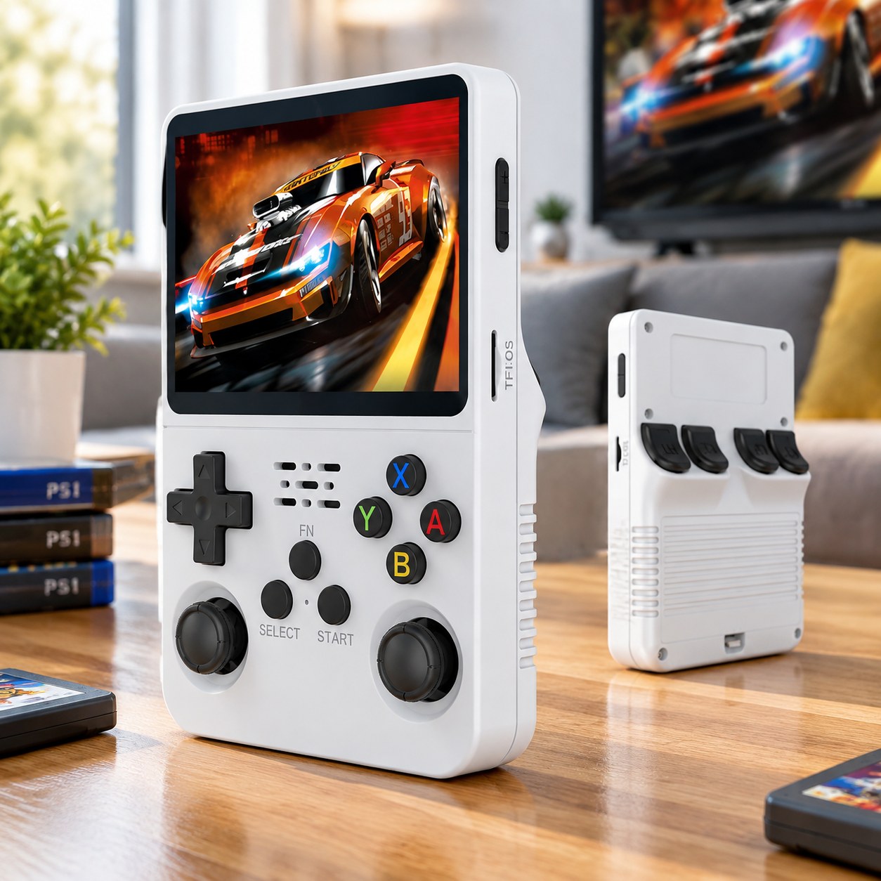 Nenurodyta R36S Portable Game Console with Open-Source Linux System, 3.5-Inch IPS Screen, Retro Portable Handheld Image Player, 64GB Games — Computers