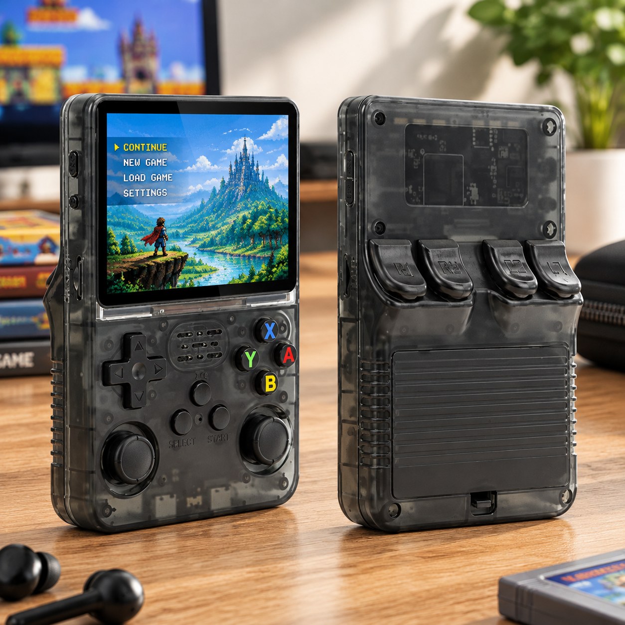 Nenurodyta NAUJA Permatoma R36S Retro Handheld Video Game Console "Linux" System 3.5 Inch IPS Screen Mini Video Player 15000+ Classic Games — Computers