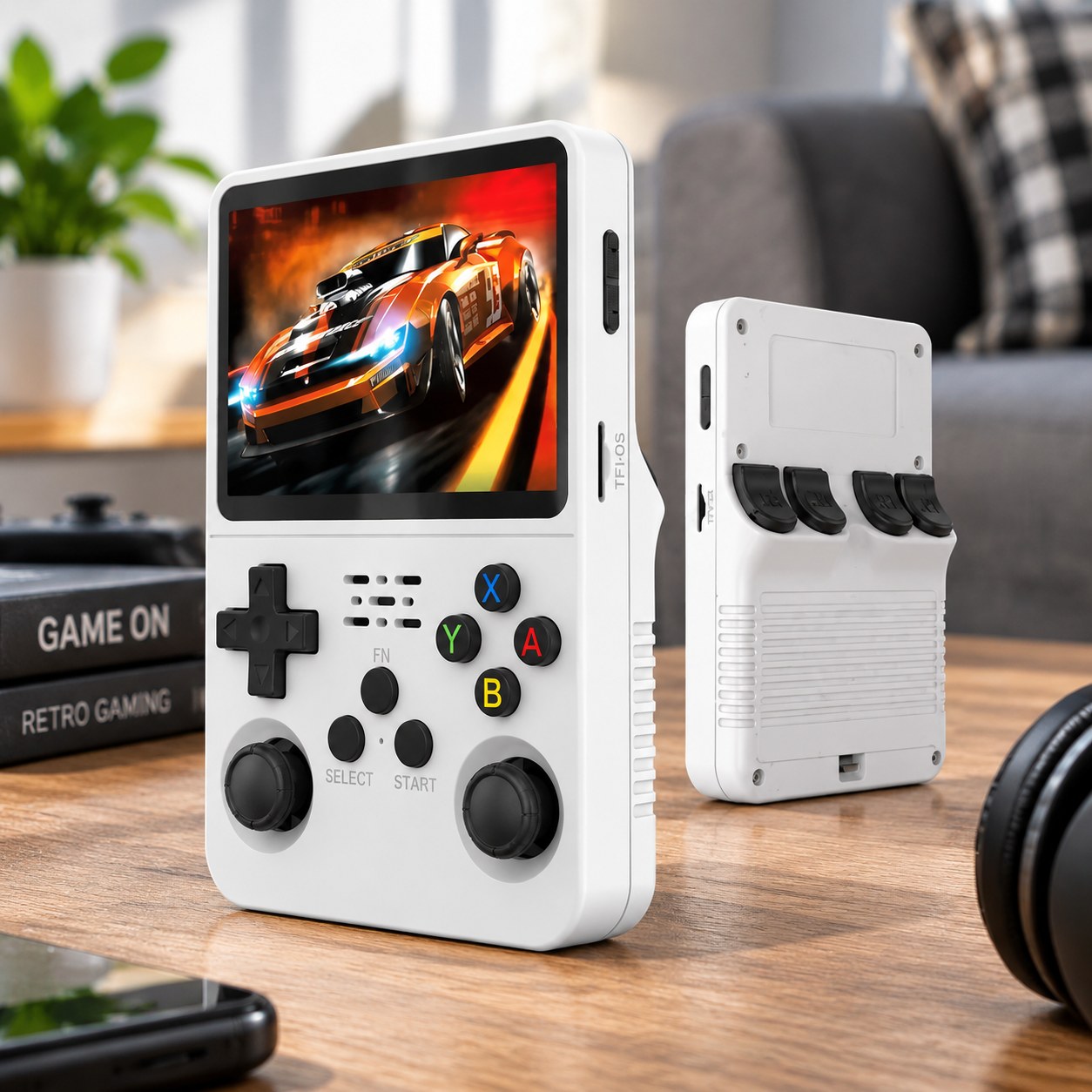 Retro Gaming Console R36S Handheld Game Player 3.5 Inch IPS Screen Portable Video Player 20000 Classic Games Mini Arcade Machine White 64G — Computers