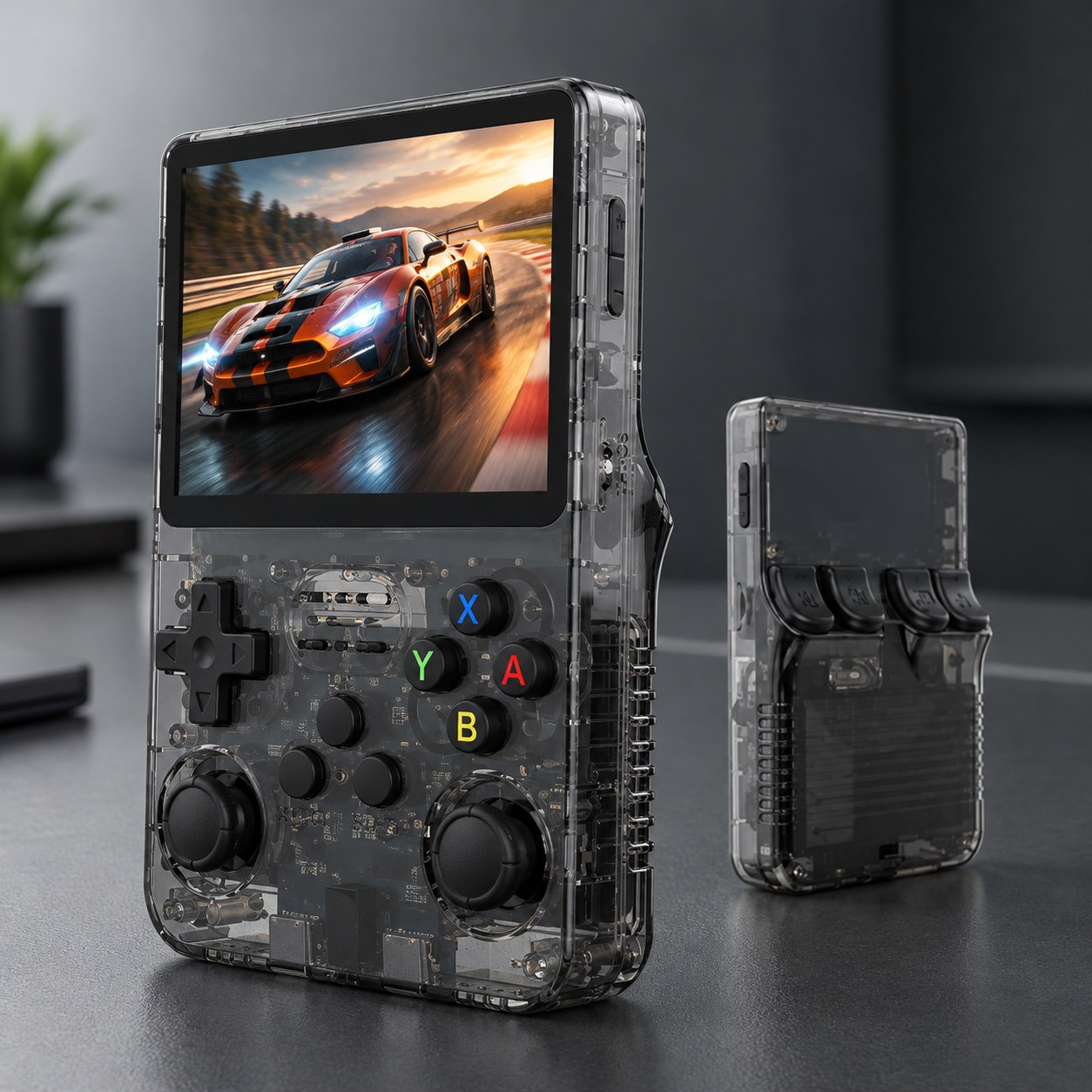R36S Retro Gaming Console with 20000 Built-in Classic Games, 3.5-inch IPS Screen, Open Source System Portable Game Player, Black 128G — Computers