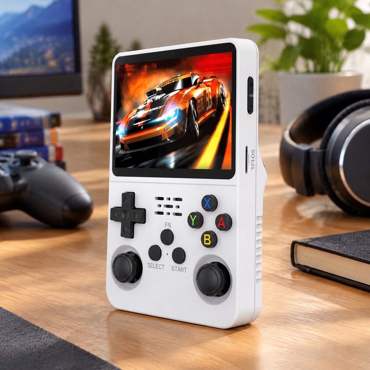 R36S Retro Gaming Console Linux System 3.5 Inch IPS Screen R35s Pro Portable Pocket Video Player 64 GB Games, White — Computers