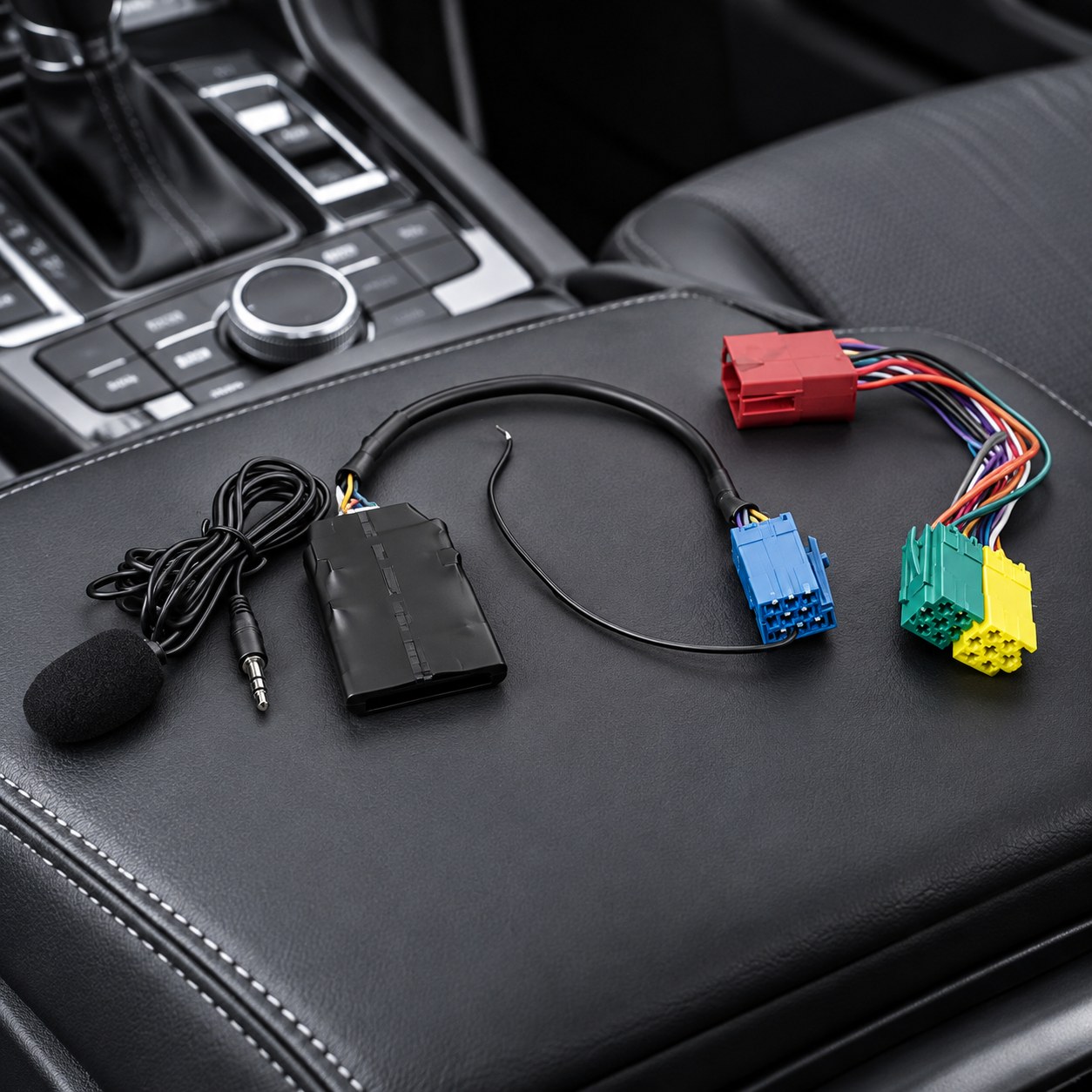 Nenurodyta Automobiļa Bluetooth AUX handsfree 8-pinu adapteris A2DP audiokabelis Audi A2 A3 8L 8P A4 B5-B7 A6 4B A8 4D, VW Skoda Seat, 1.5M ar mikrofonu