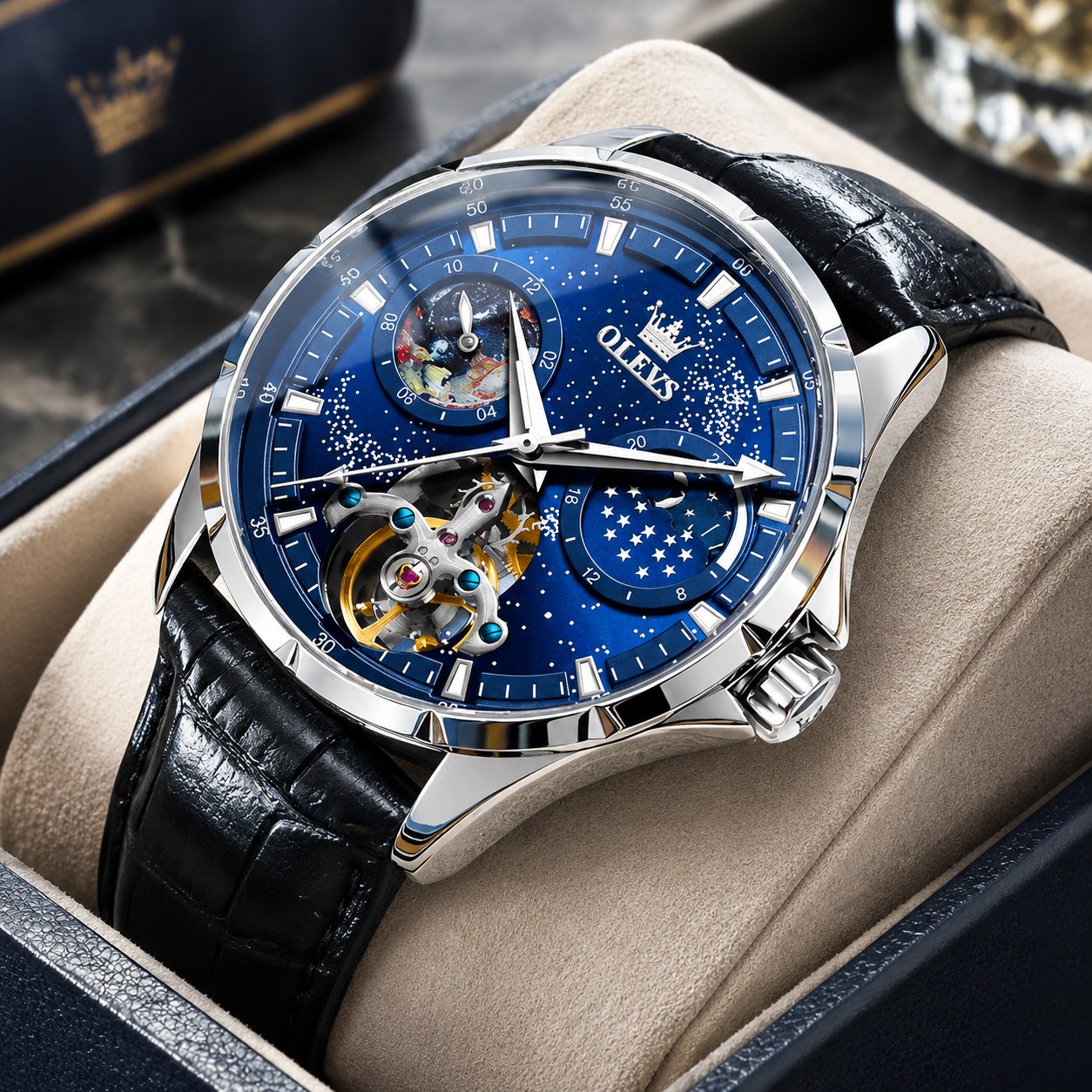 Olevs Men's Mechanical Watch with Tourbillon, LPBL — Clothing, shoes and accessories
