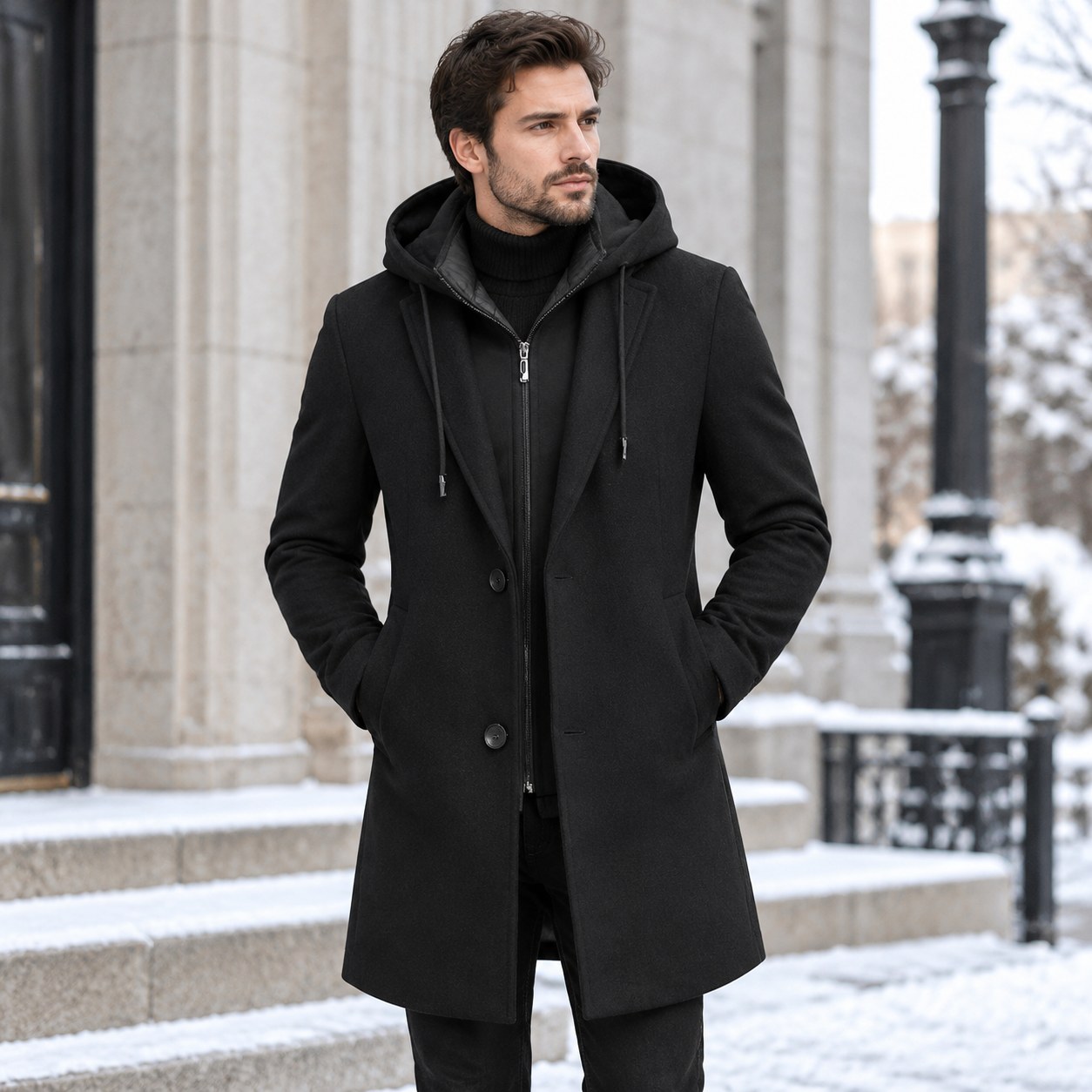 Dark Red Brand (5xL-200-Black) Please note that our product names start with the color and size. If you need a different color or size, please specify your desired color or size. Men's Wool Coat Casual Warm Winter Wool Coat, 5XL — Clothing, shoes and accessories