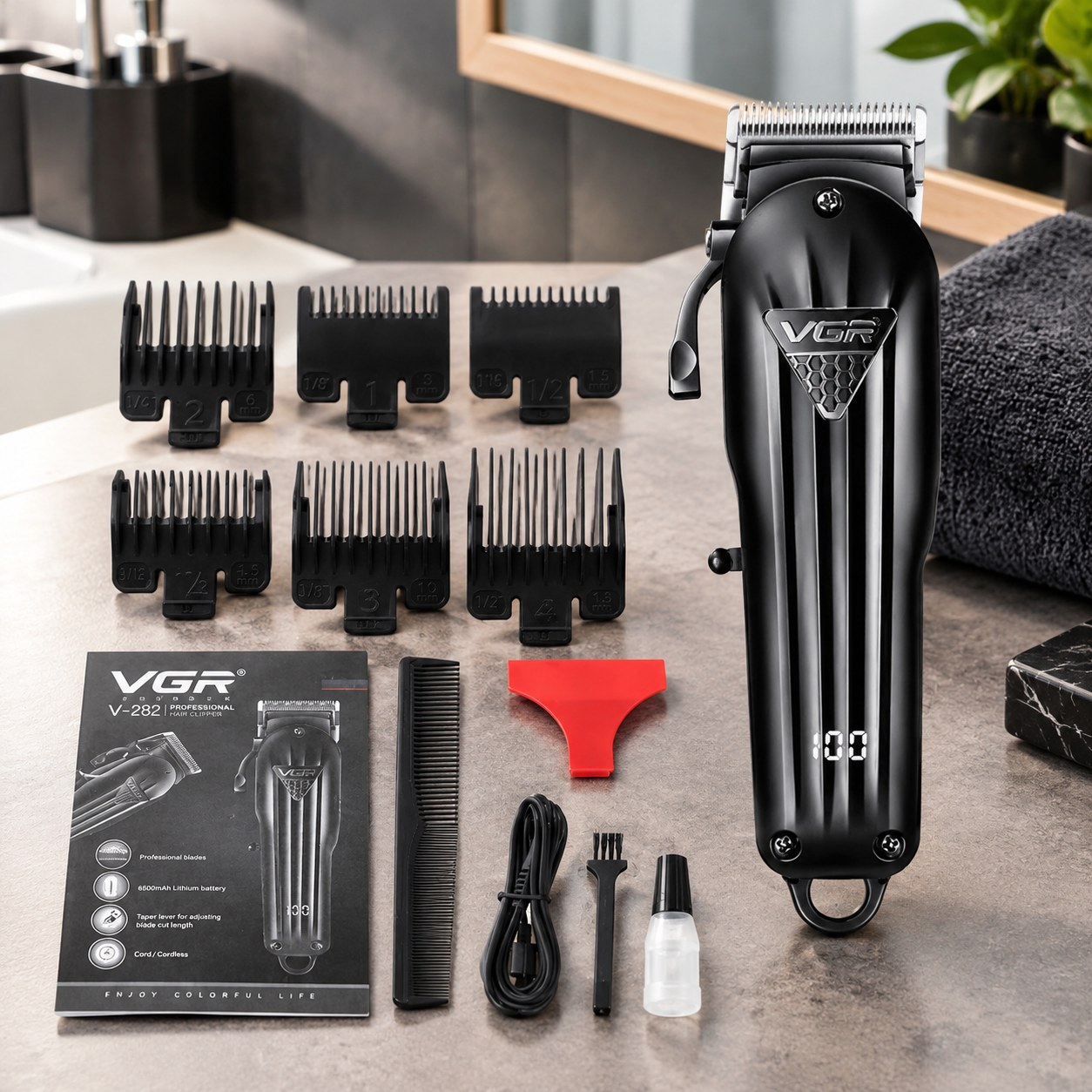VGR Rechargeable Professional Hair Clipper for Men, Beard Trimmer, Black — Health and beauty